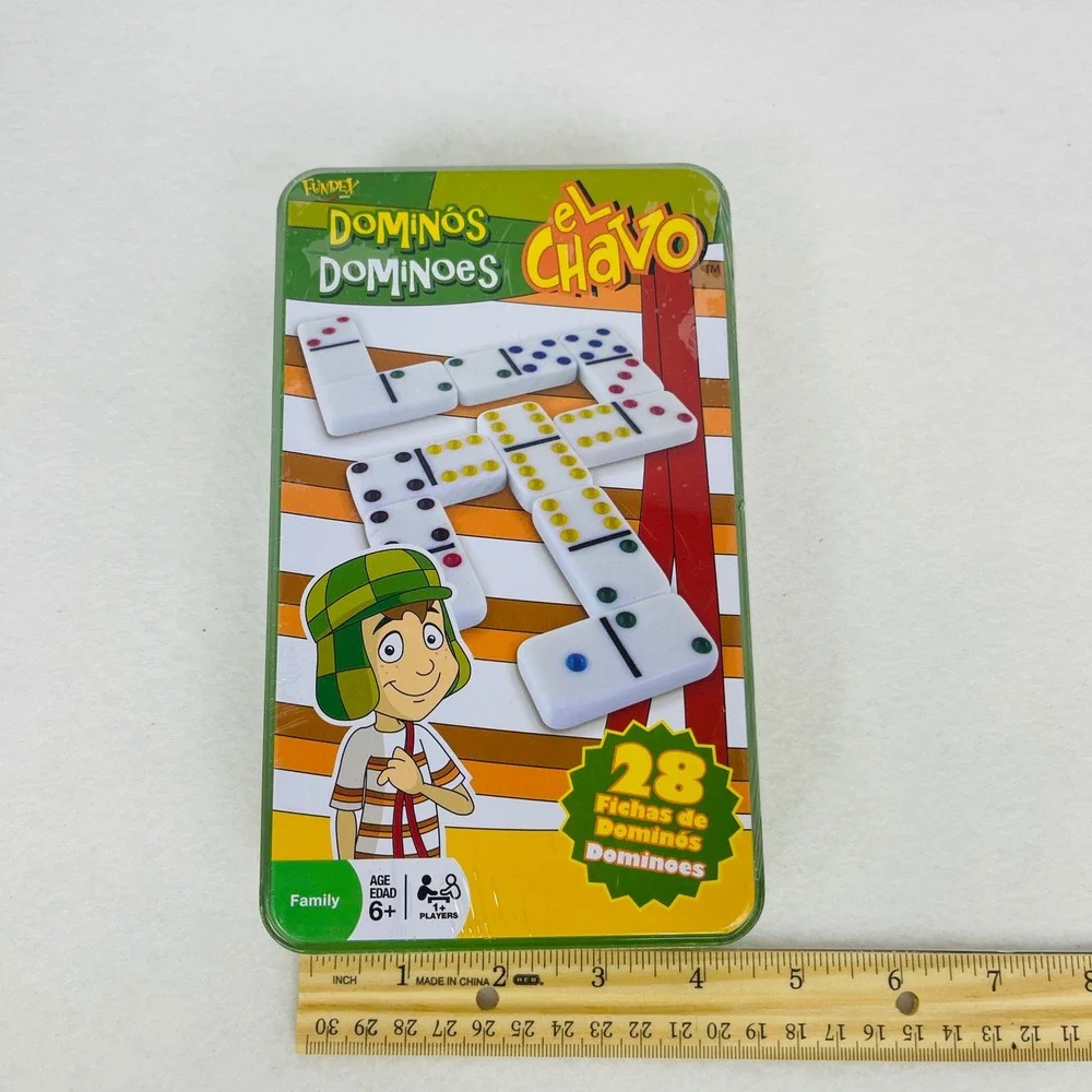 El Chavo Animado Dominoes 28 Super-Sized Tiles in Collectible Tin Fundex 2008